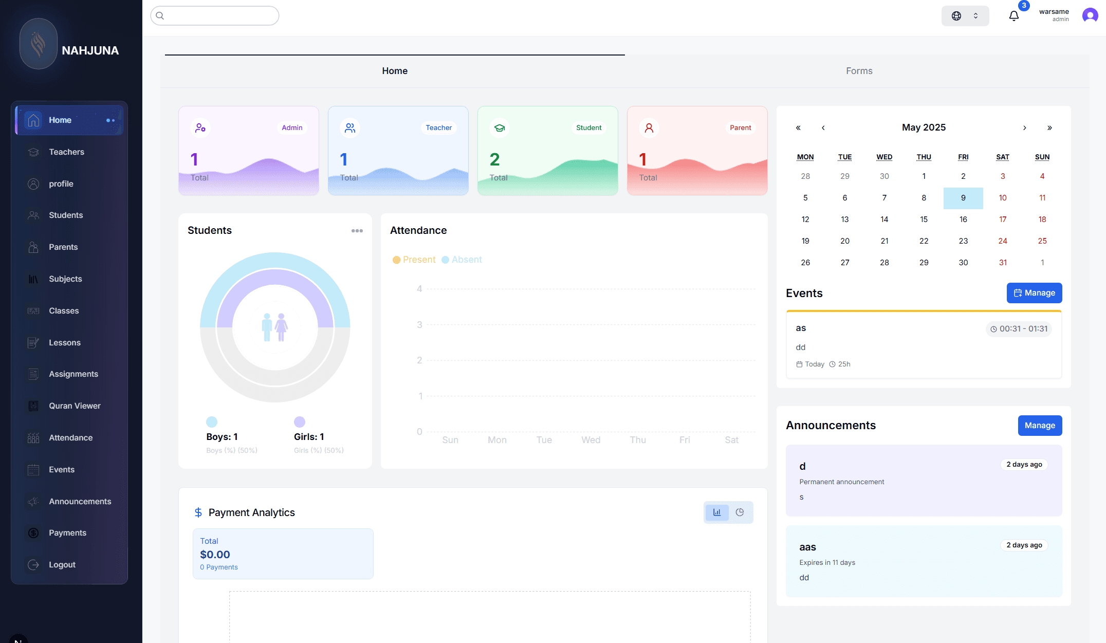 Teacher Dashboard
